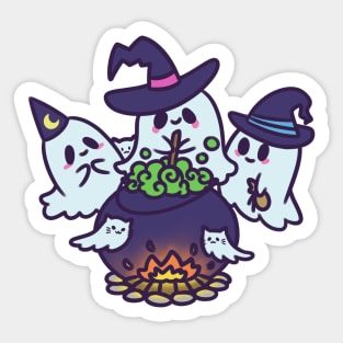 Ghost Witches Brewing Potion Halloween Sticker